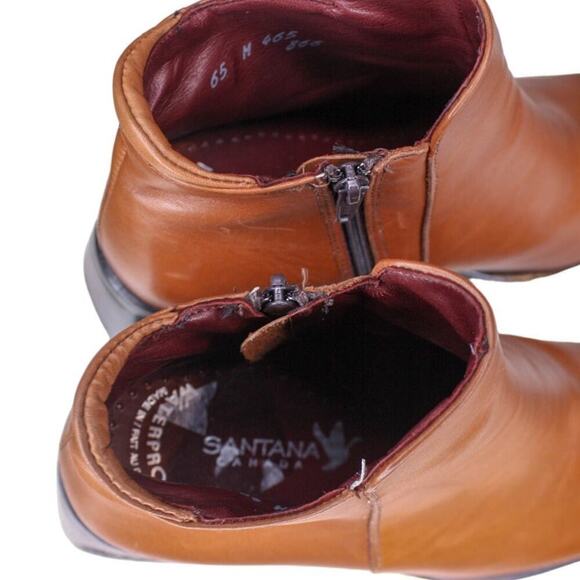 Santana Canada Women's Ankle Boot Brown Leather Chunky Block Heel 6.5M - Picture 5 of 6